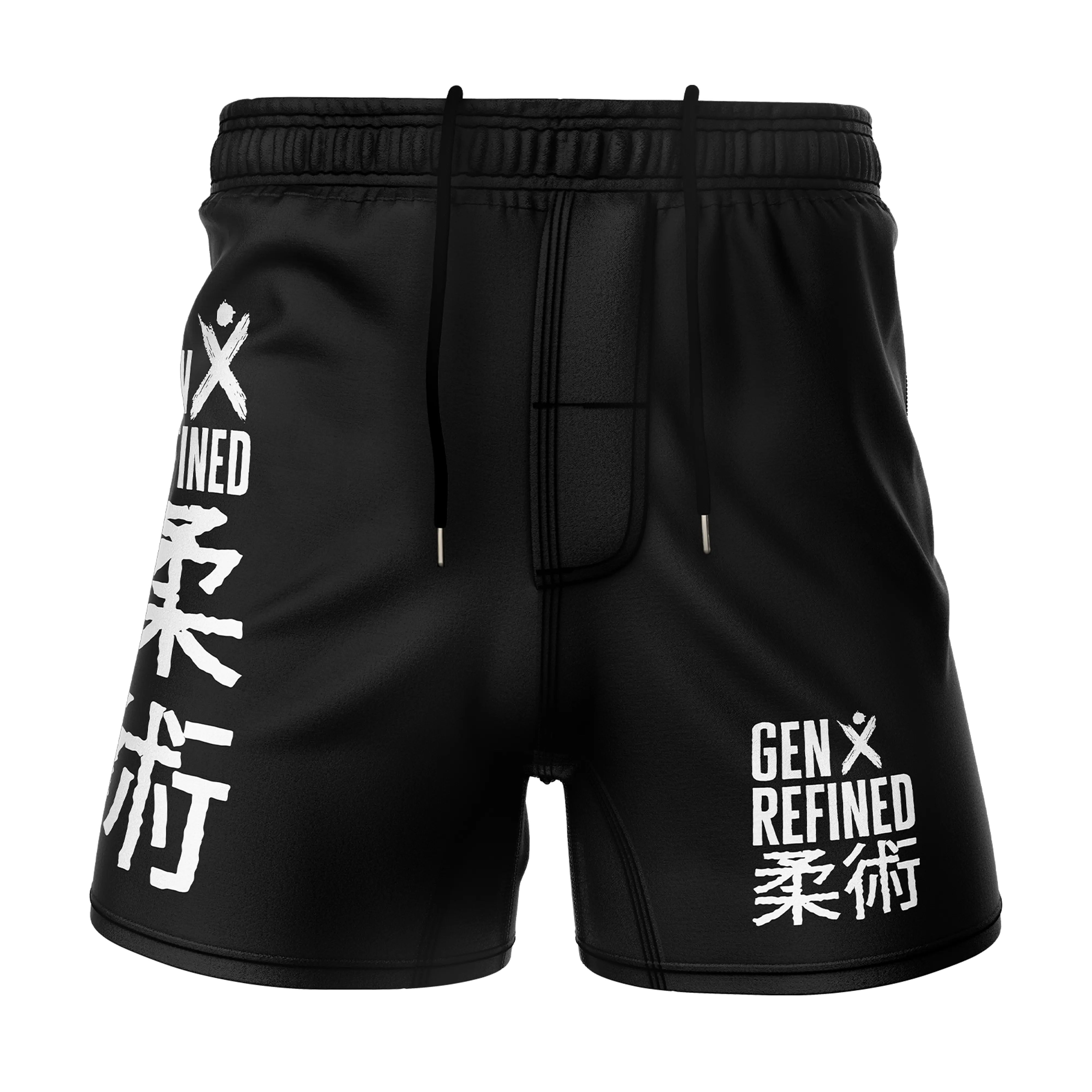Black - Elastic Waist Shorts GenXRefined