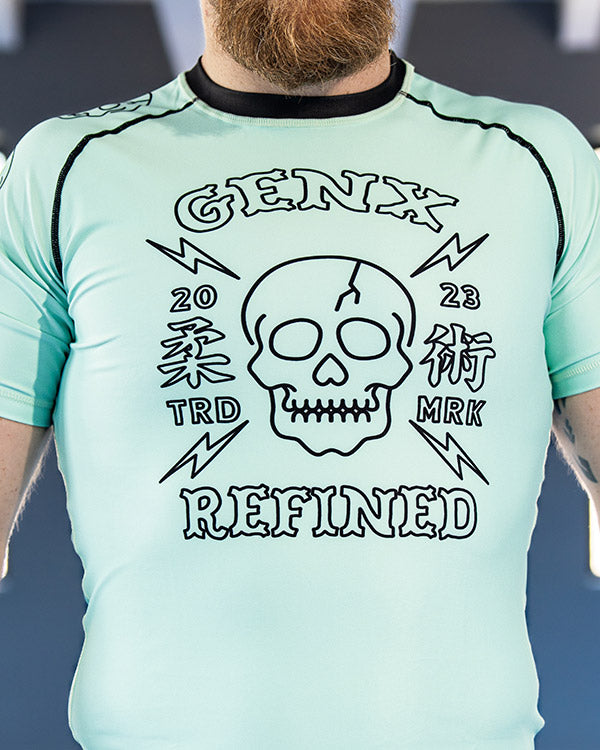 Men's Grappling Groove Sea Foam Jiu Jitsu Rashguard - Short Sleeve