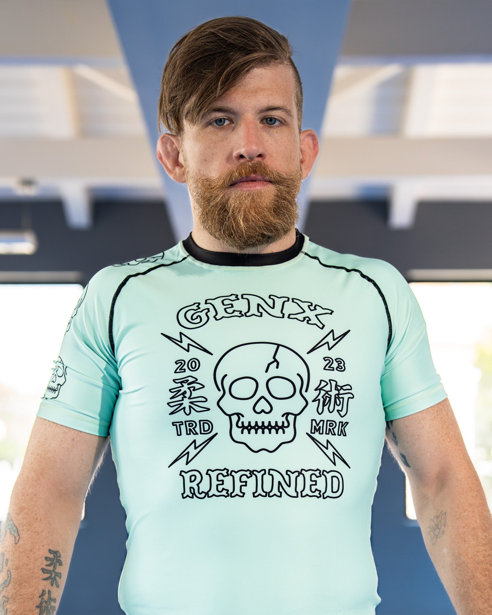 Men's Grappling Groove Sea Foam Jiu Jitsu Rashguard - Short Sleeve