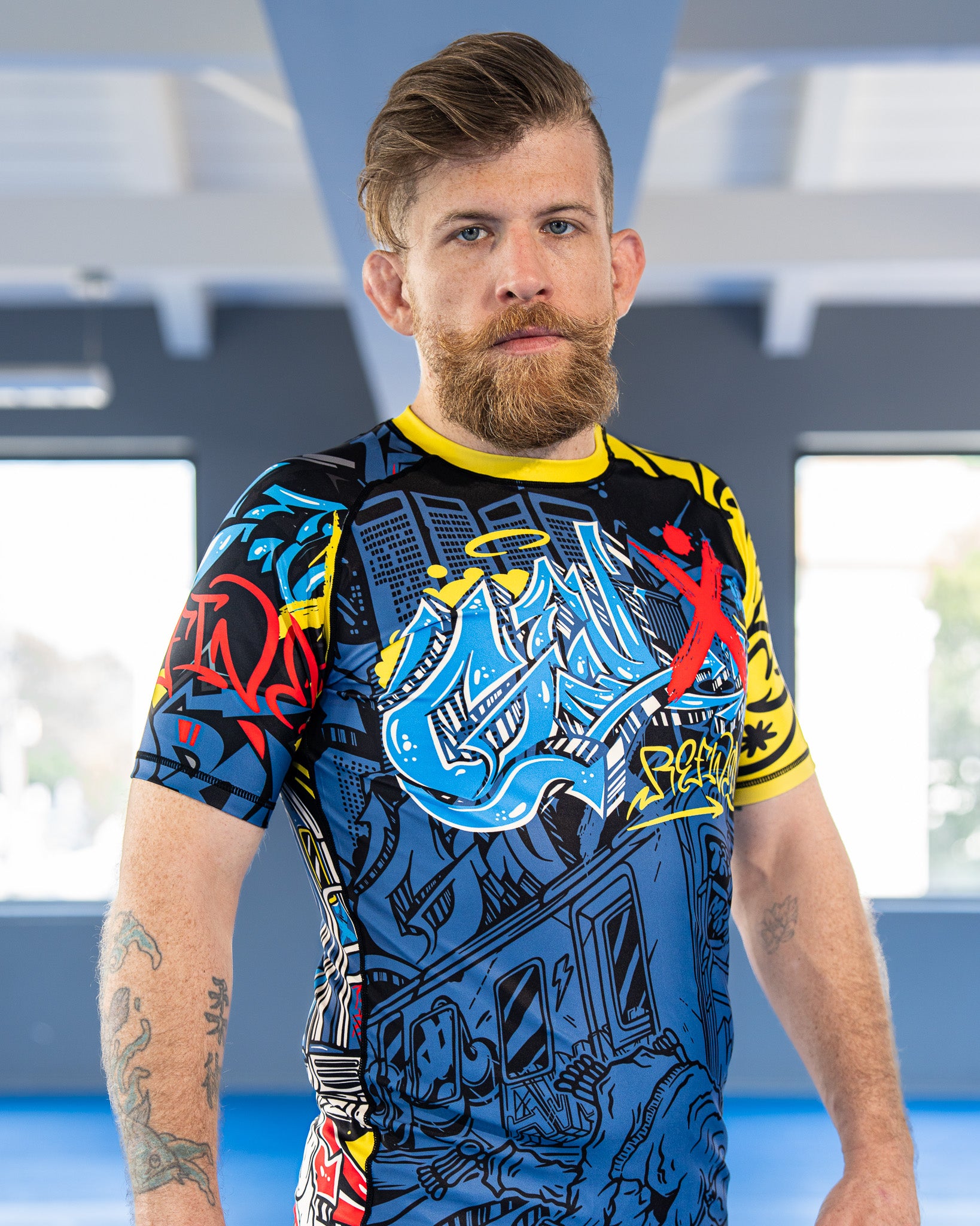 Men's NYC Graffiti Jiu Jitsu Rashguard - Short Sleeve
