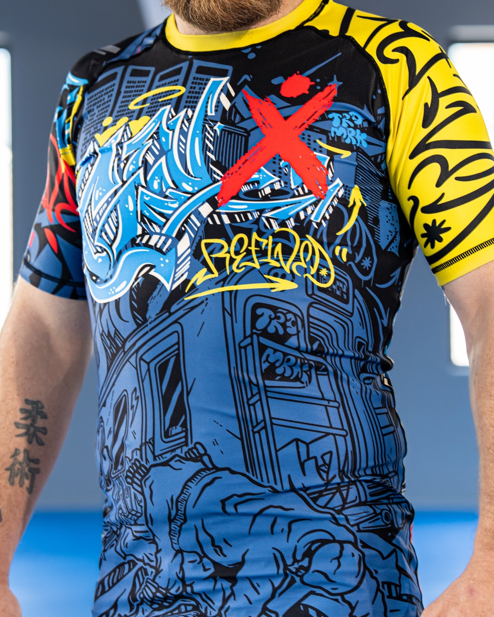 Men's NYC Graffiti Jiu Jitsu Rashguard - Short Sleeve