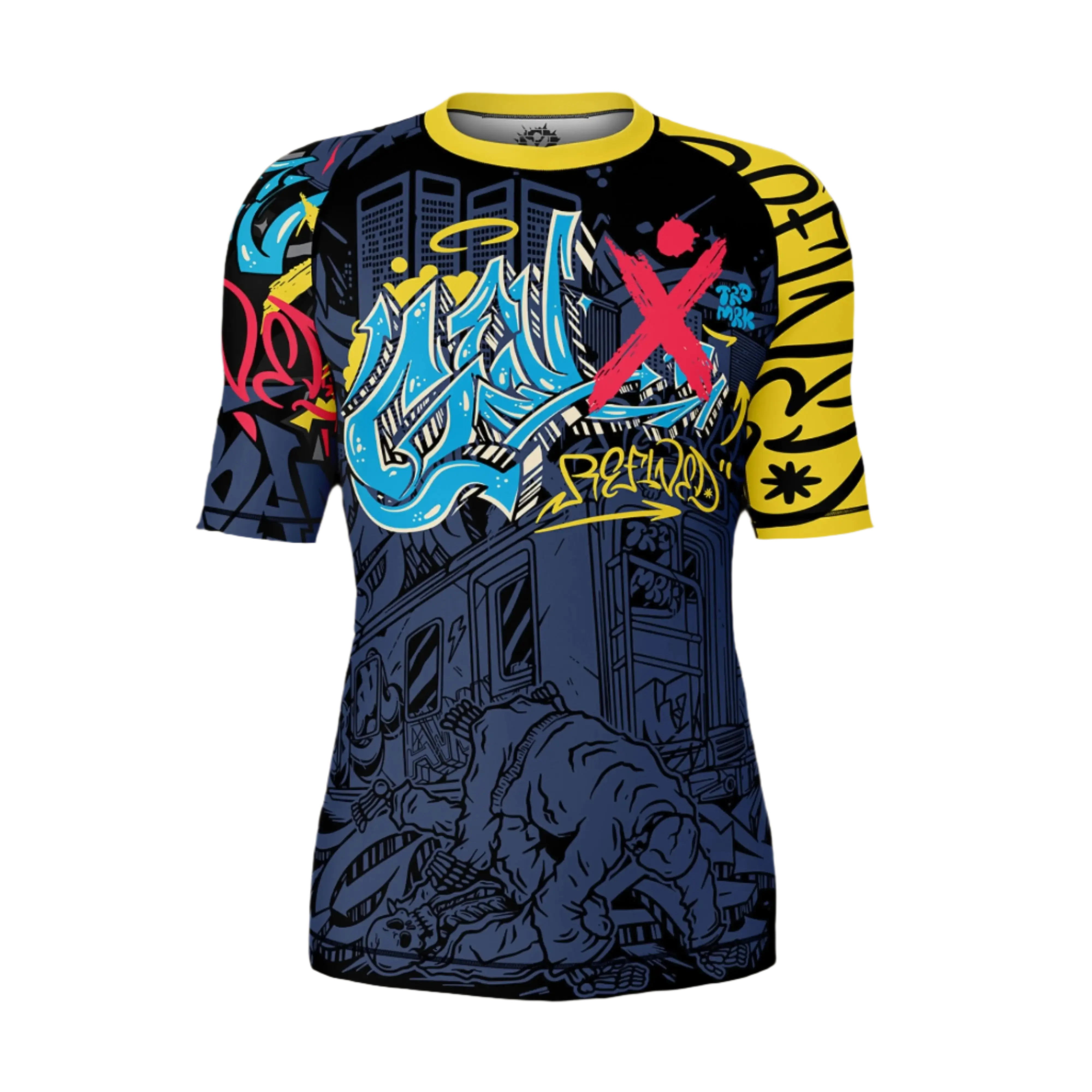 Unisex NYC Graffiti Jiu Jitsu Rashguard - Short Sleeve GenXRefined